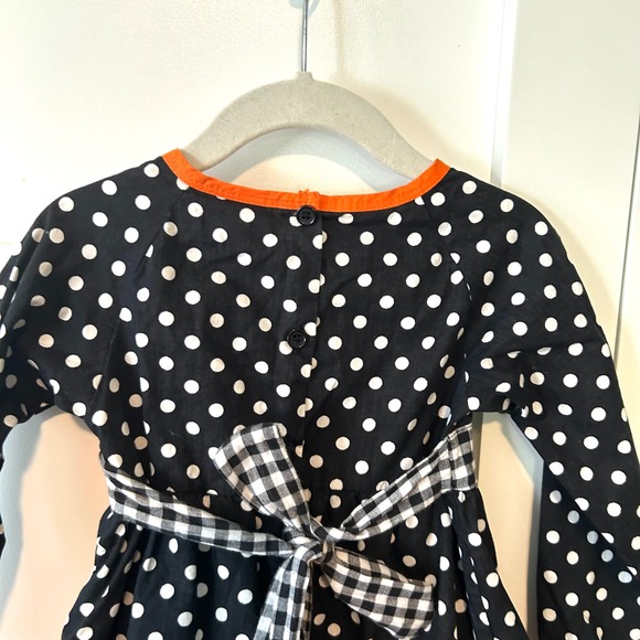 Ann Loren Girl's Halloween Cotton Polka Dot Ruffle Dress in Size‎ 2/3T - Picture 5 of 9